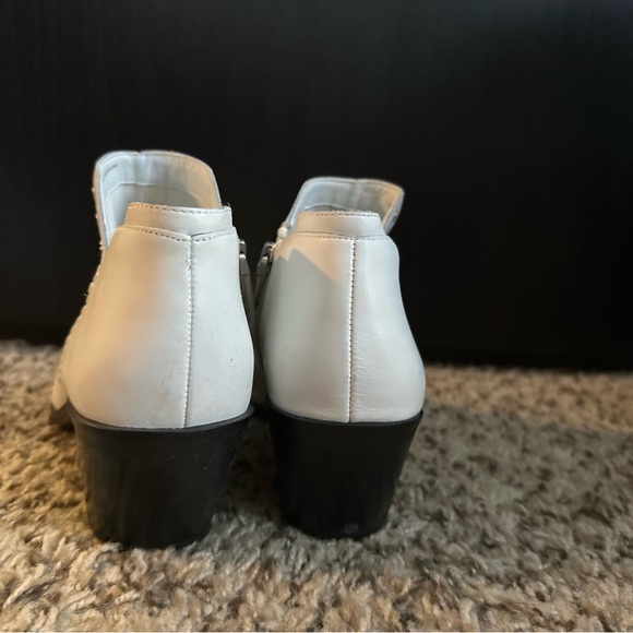 White Studded Ankle Boots - Picture 3 of 4